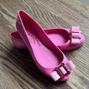 Melissa + Vivienne Westwood Pink Bow Flats
